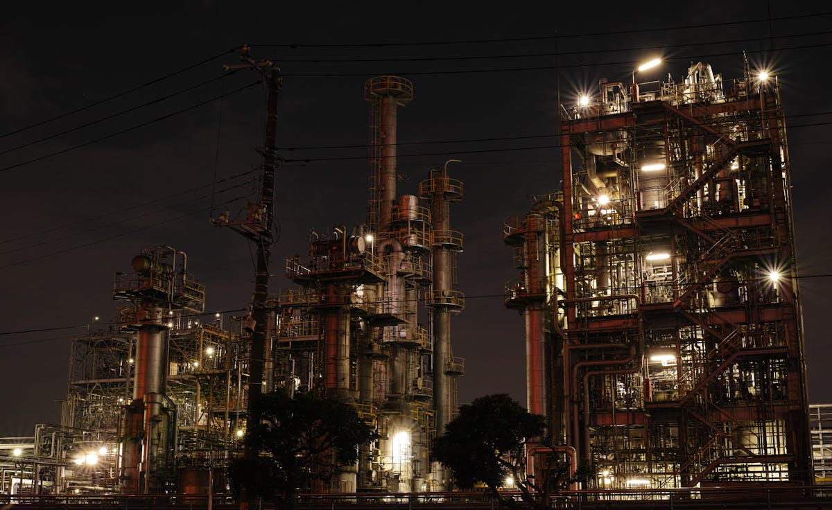 Industrial structure at sunrise